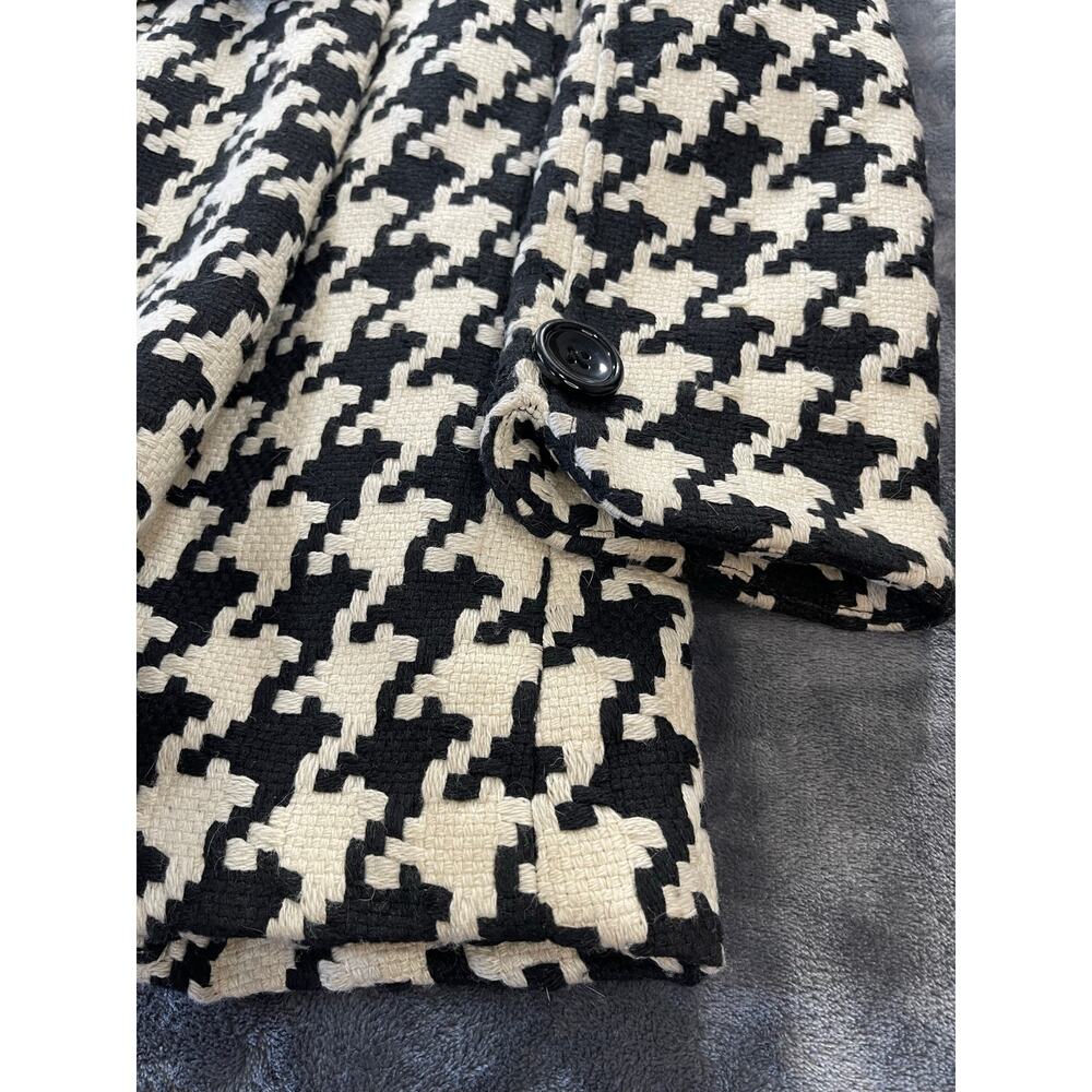 Candies Womens Size Large Black White Houndstooth Double Breasted Peacoat Y2K - Picture 7 of 8